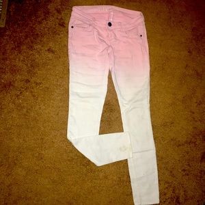 RUE 21 pink & white jeans